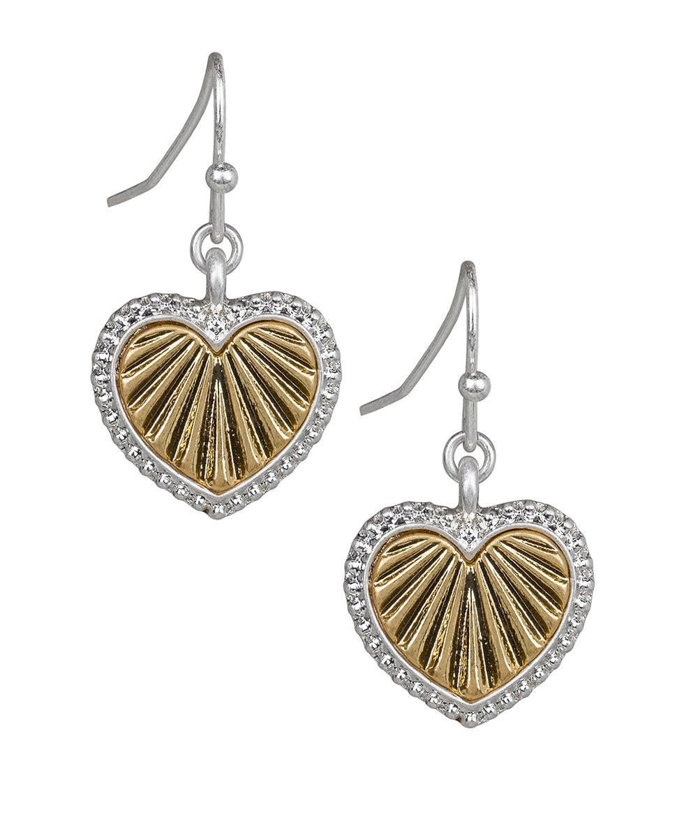 Heart Drop Earrings - Lovely Sparkle