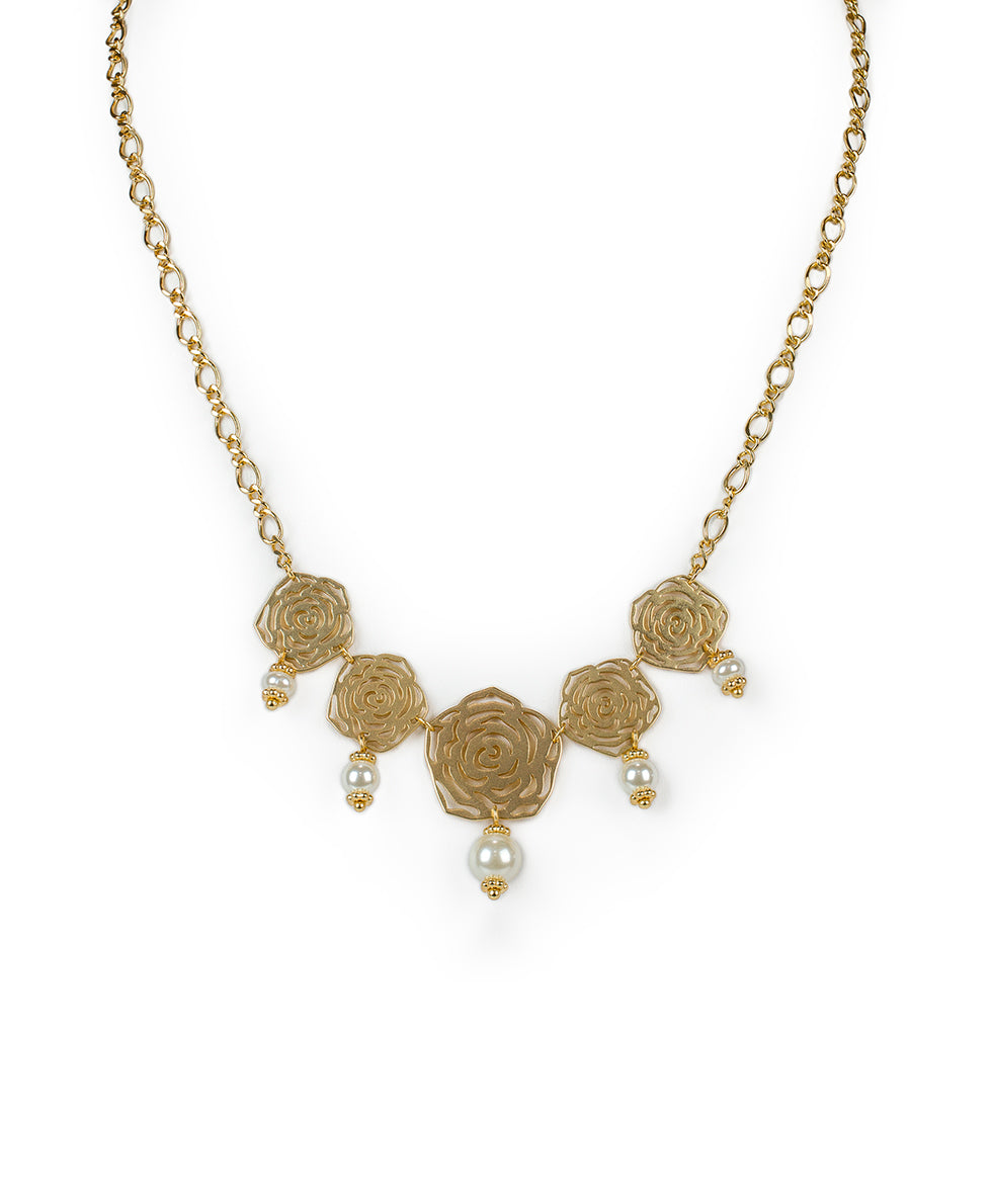 Laser Cut Roses Necklace - Rosey