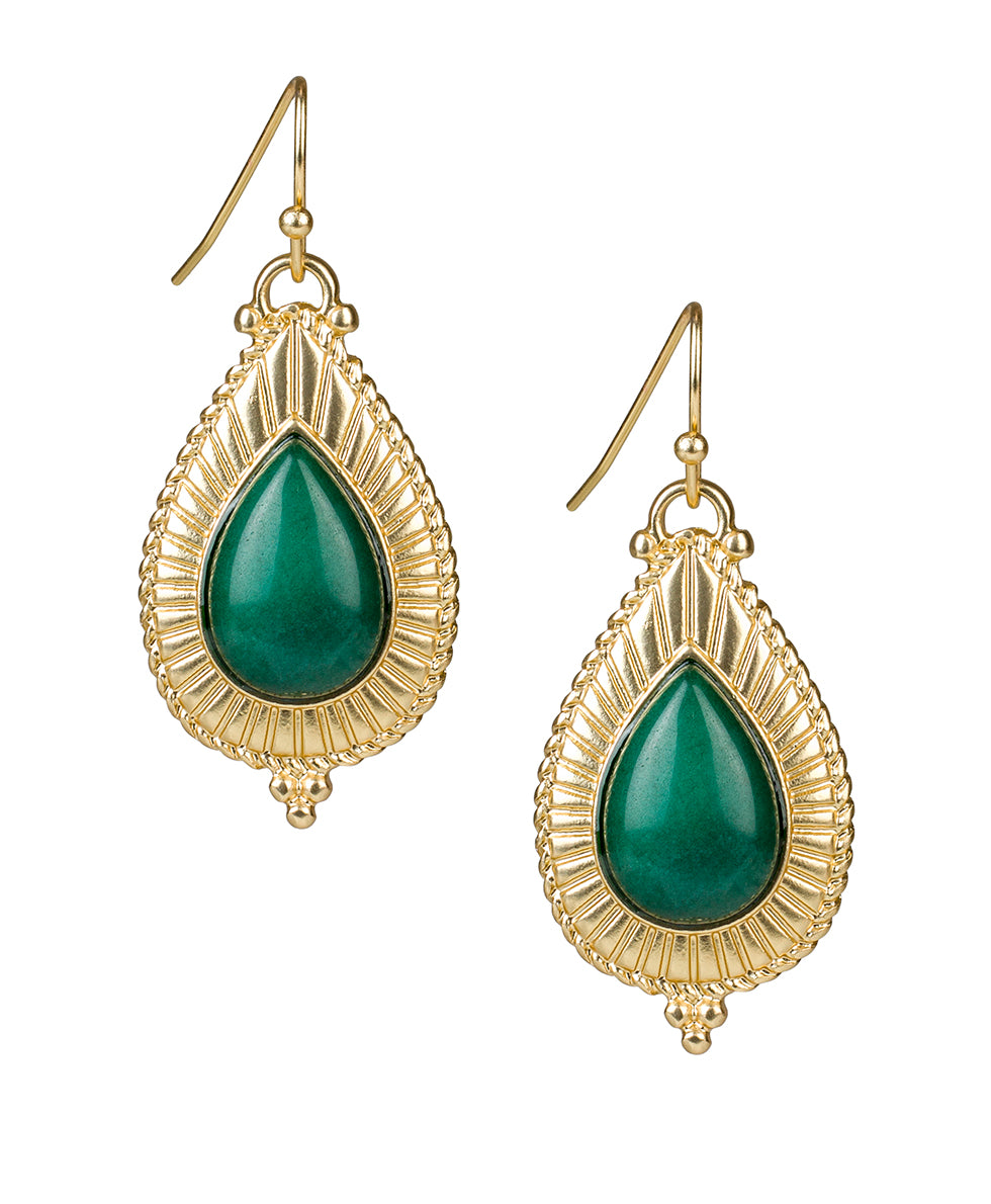 Tear Drop Cabochon Earrings - Museum