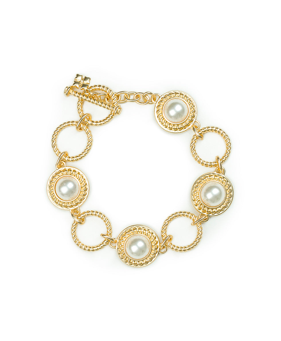Pearl Toggle Bracelet - Rope Ring