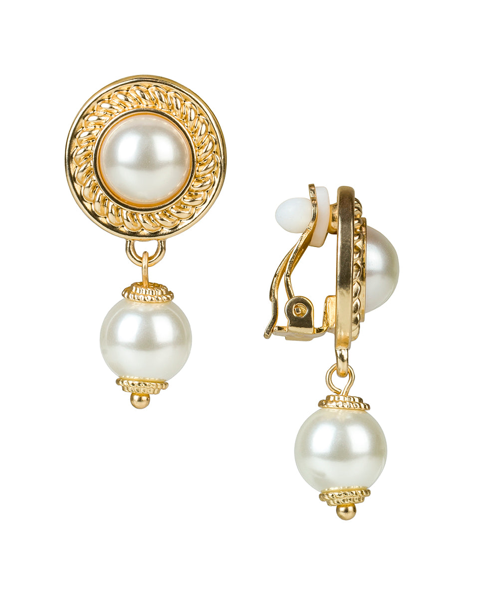 Mabe Pearl w/ Pearl Drop Earrings- Rope Ring