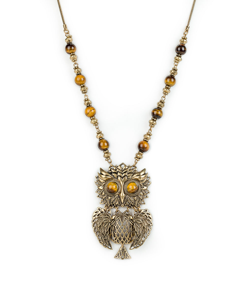 Articulated Owl Necklace - Night Owl