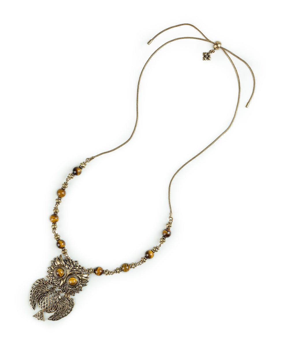 Articulated Owl Necklace - Night Owl