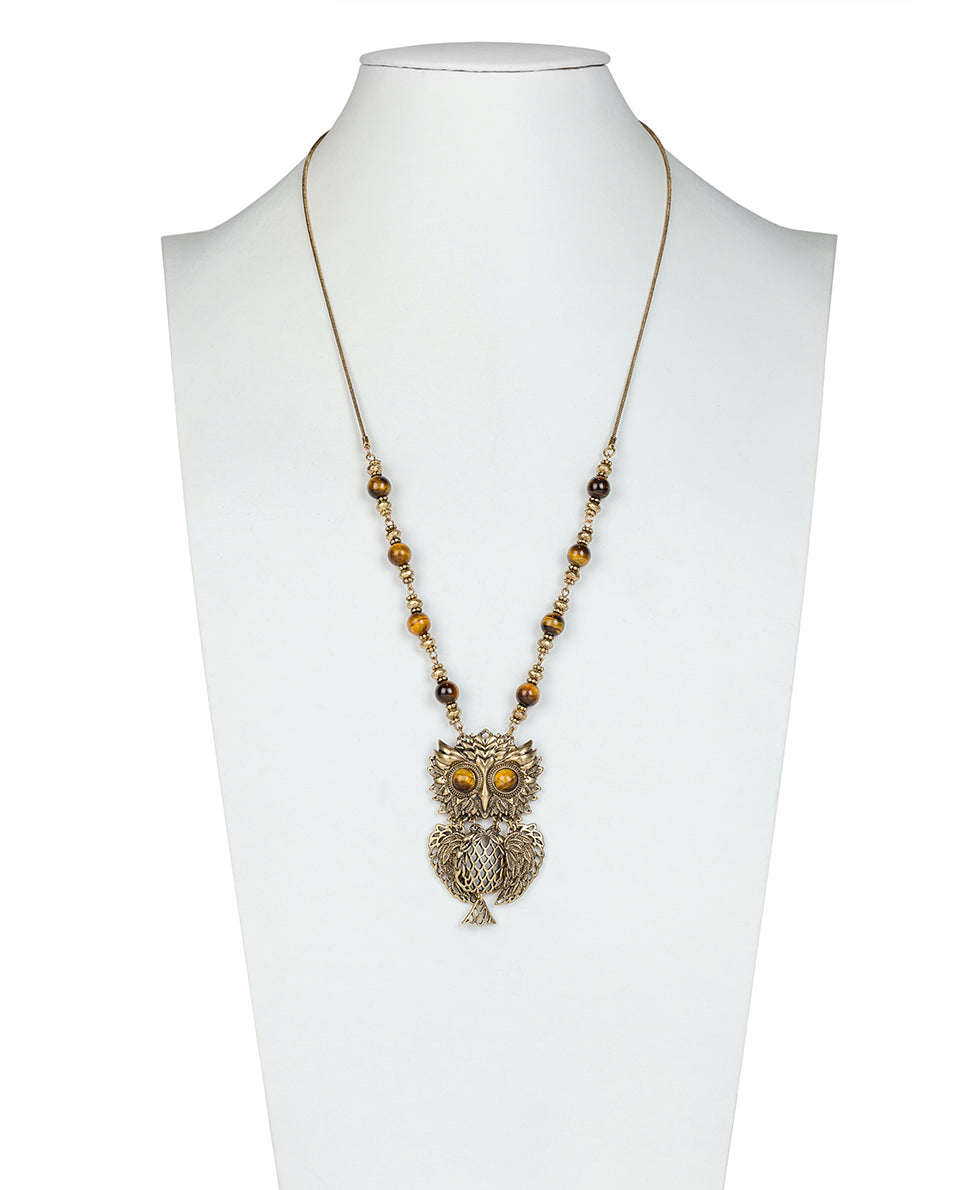 Articulated Owl Necklace - Night Owl