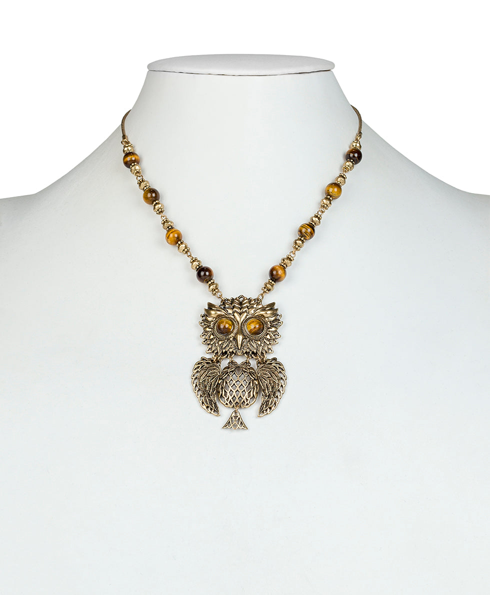 Articulated Owl Necklace - Night Owl