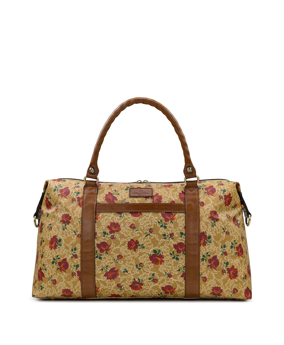 Cerasella Overnighter -  Patina Coated Linen Canvas — Western Lace