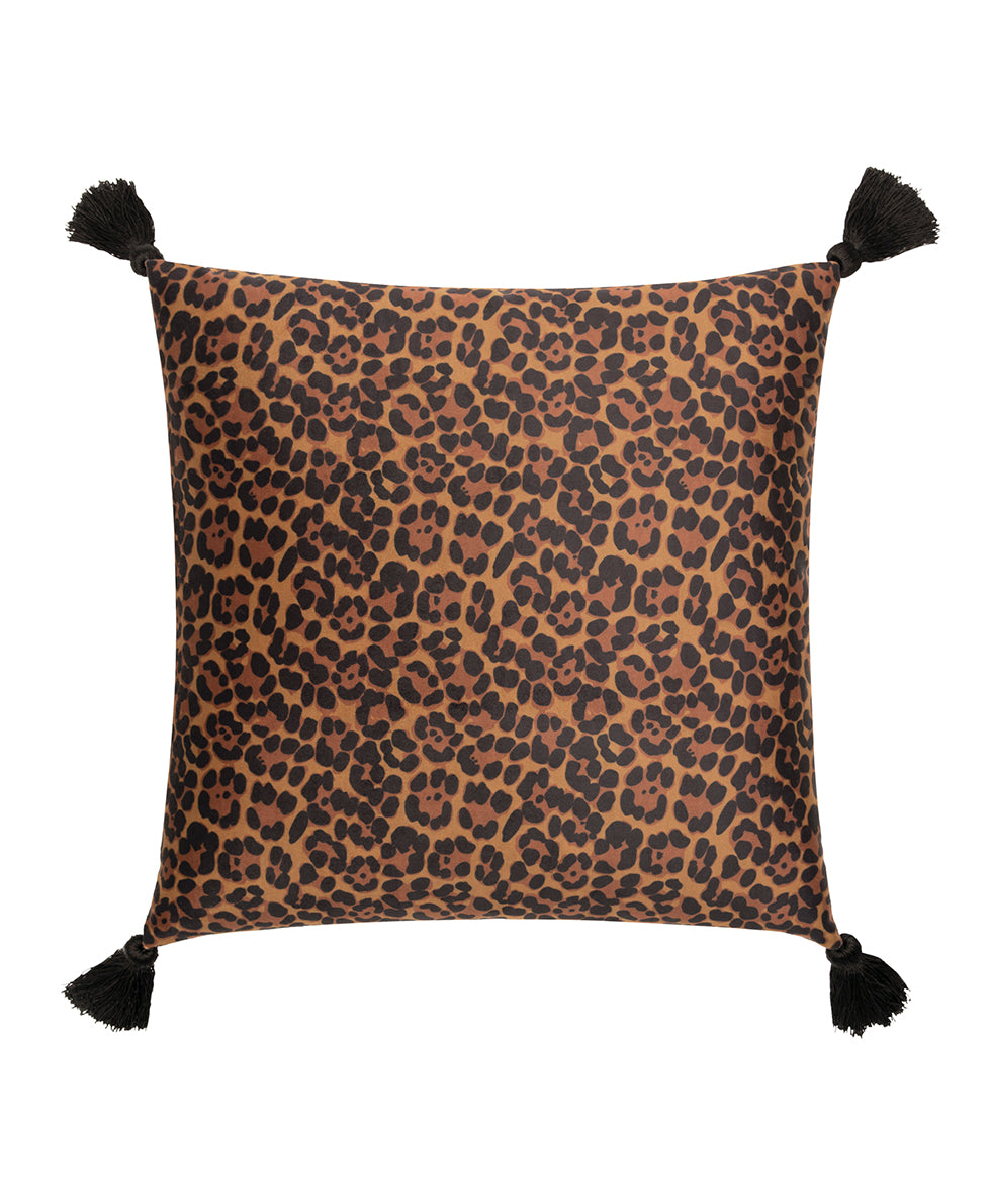 Tasseled Leopard Print Pillow - Peruvian Painting Collection