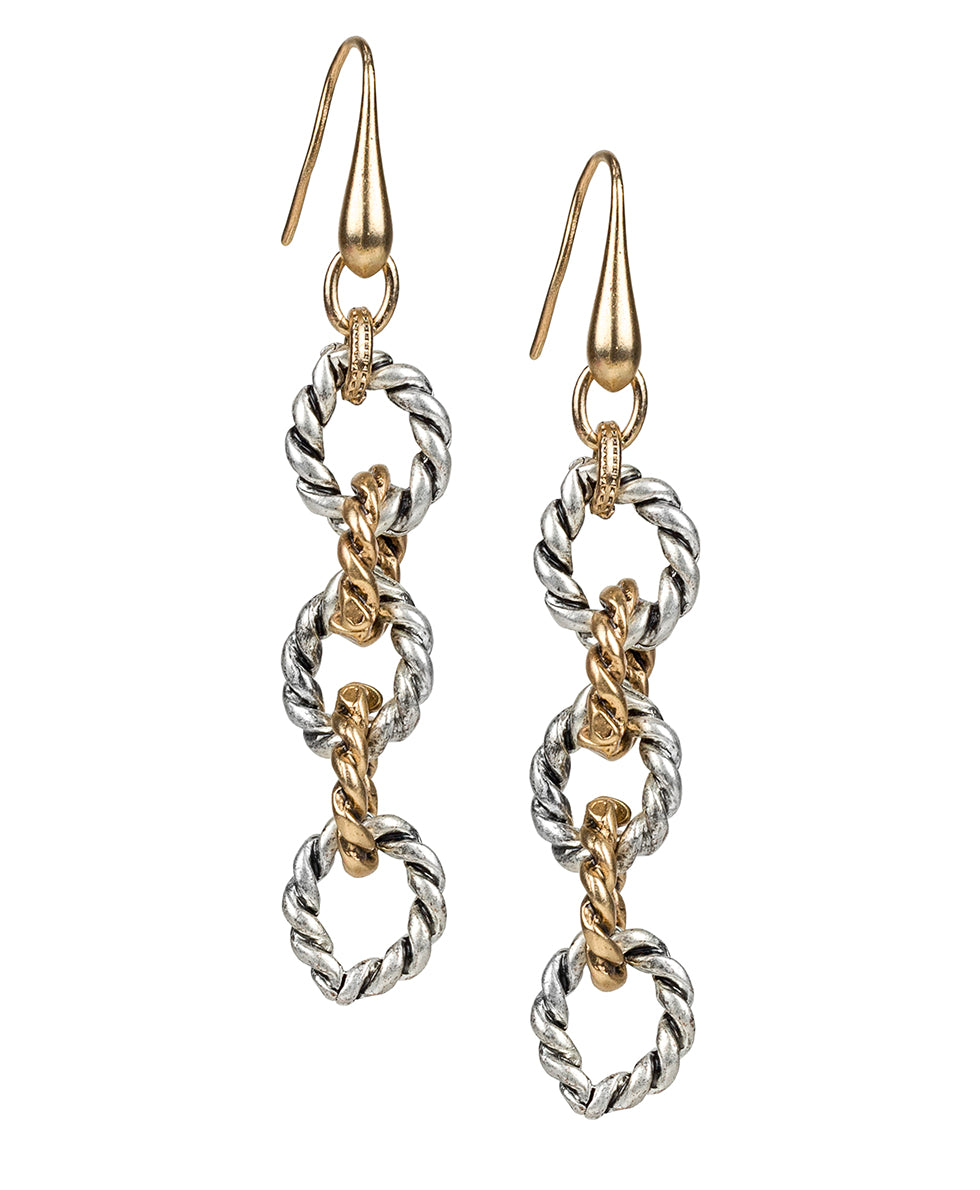 Drop Earrings - Rope Ring