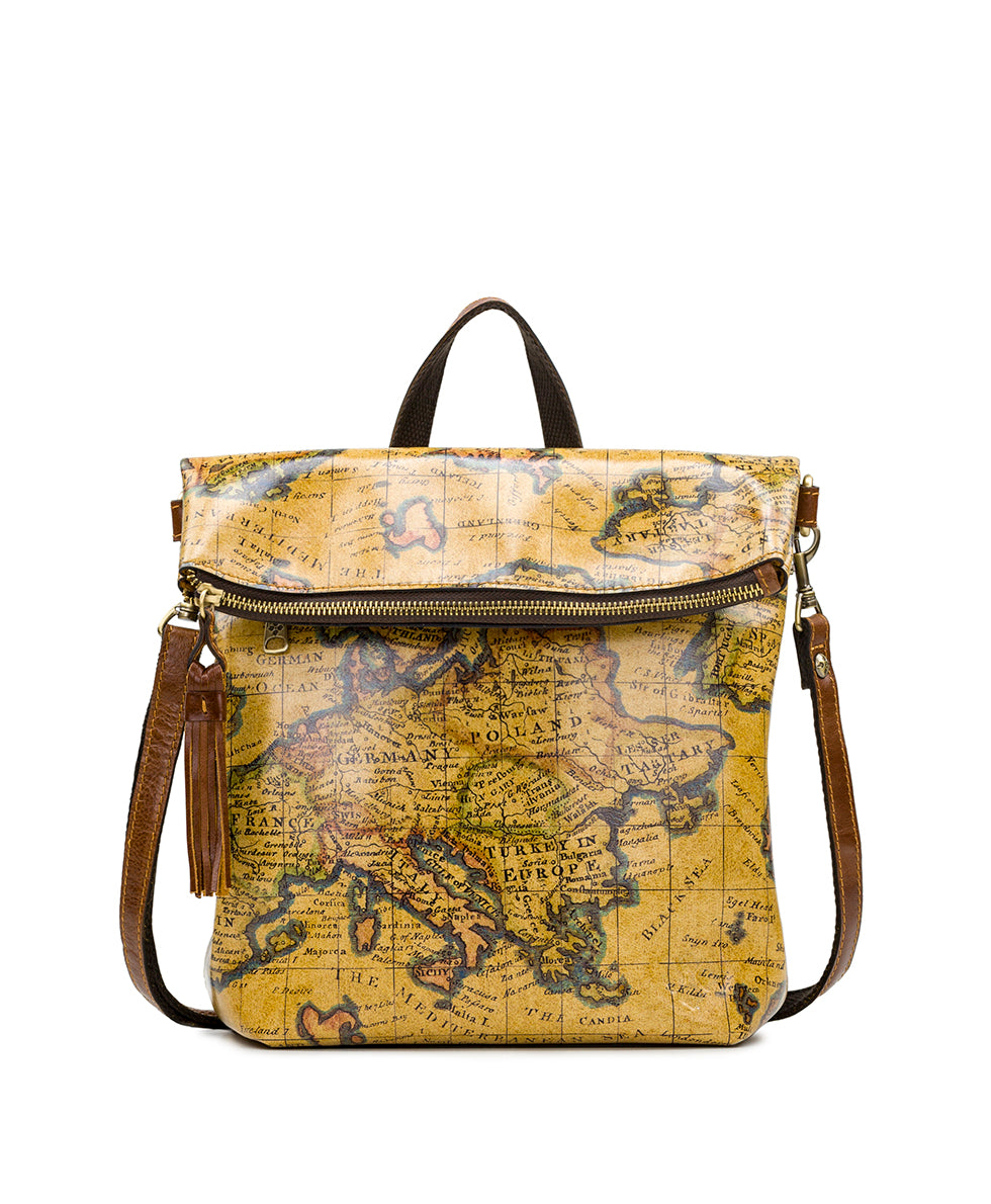 Luzille Convertible Backpack- European Map
