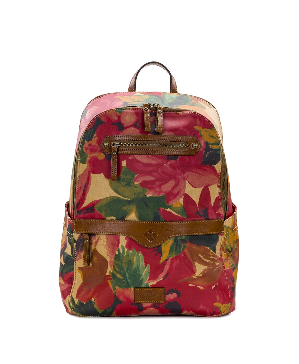 Karina Backpack - Patina Coated Linen Canvas — Spring Multi