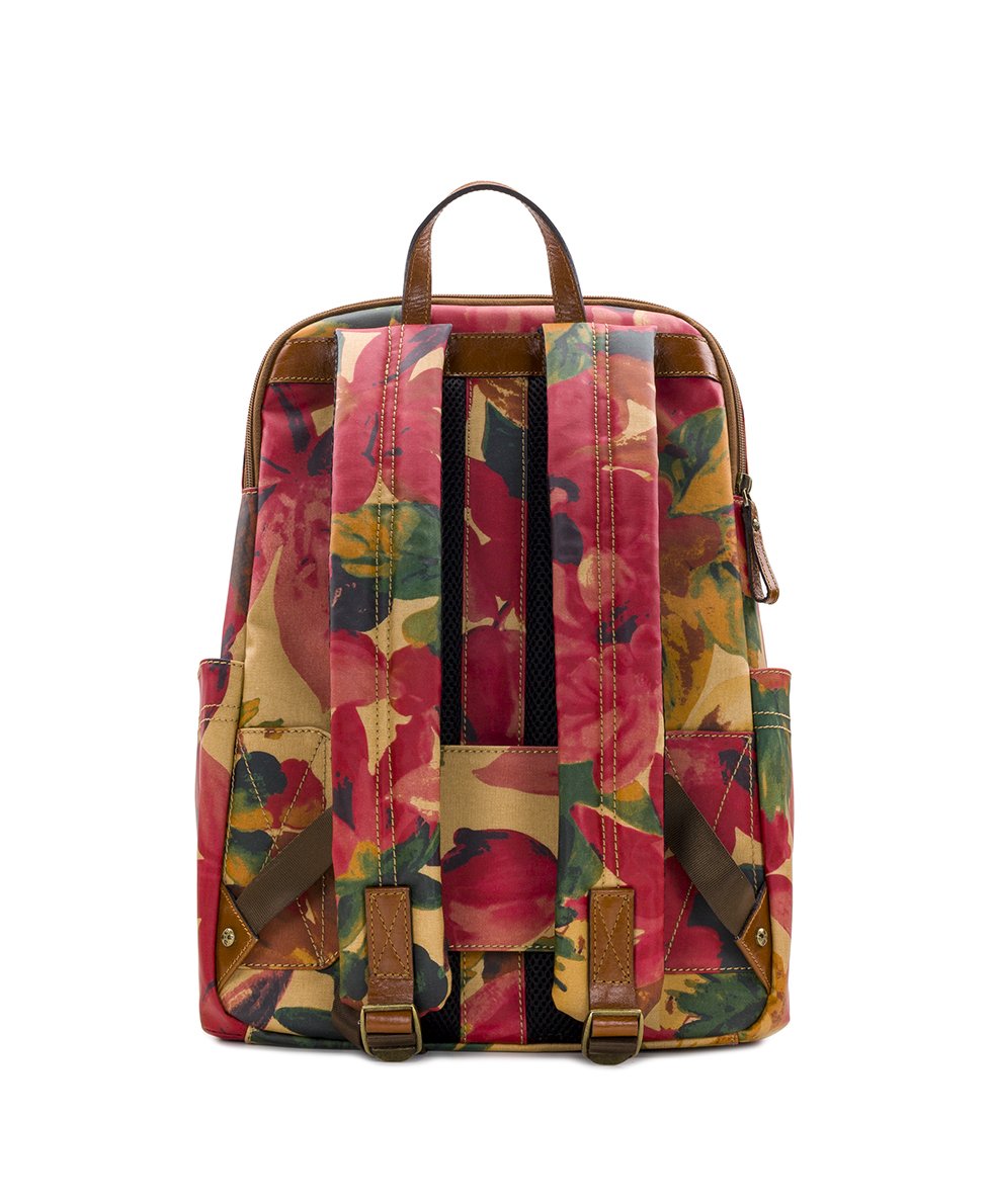Karina Backpack - Patina Coated Linen Canvas — Spring Multi