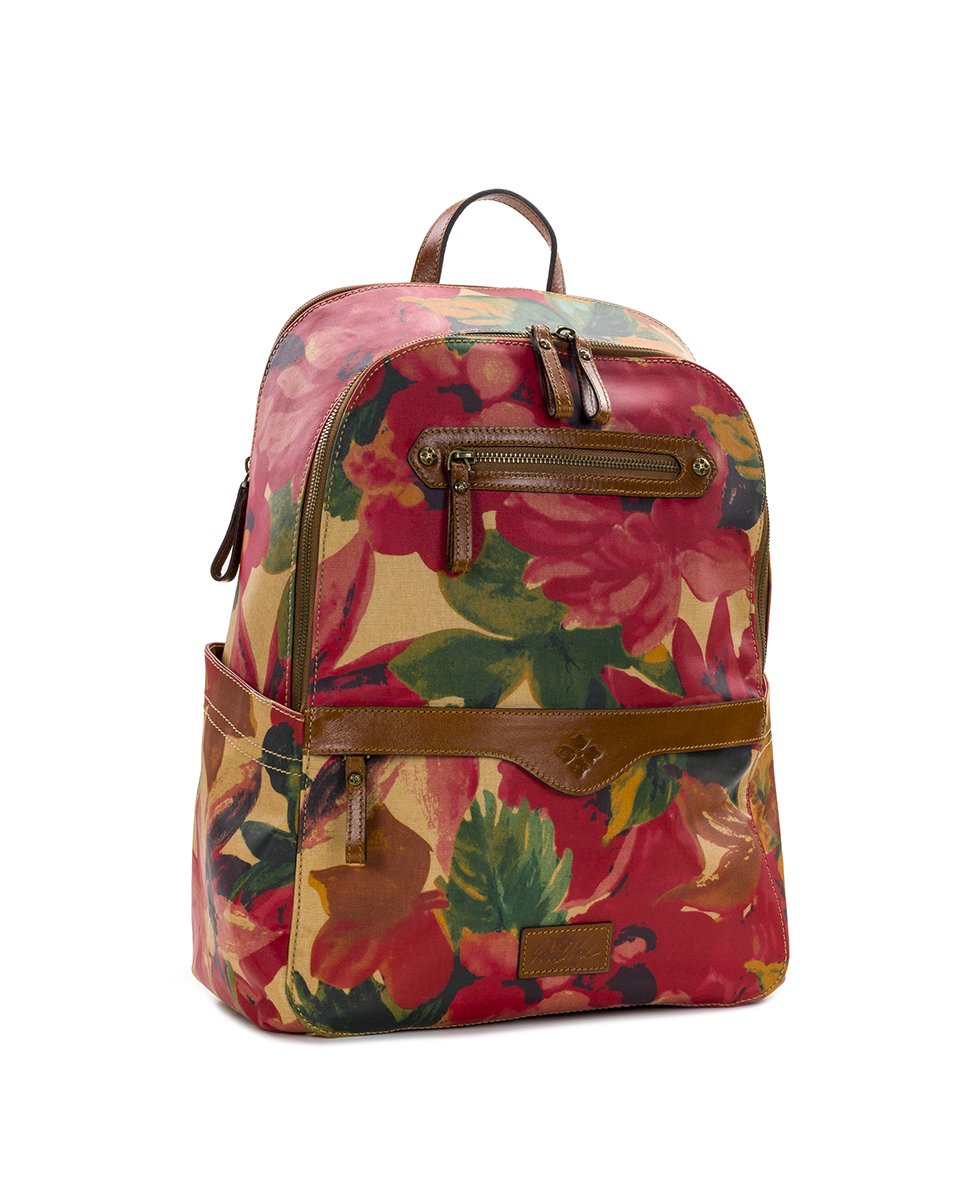 Karina Backpack - Patina Coated Linen Canvas — Spring Multi