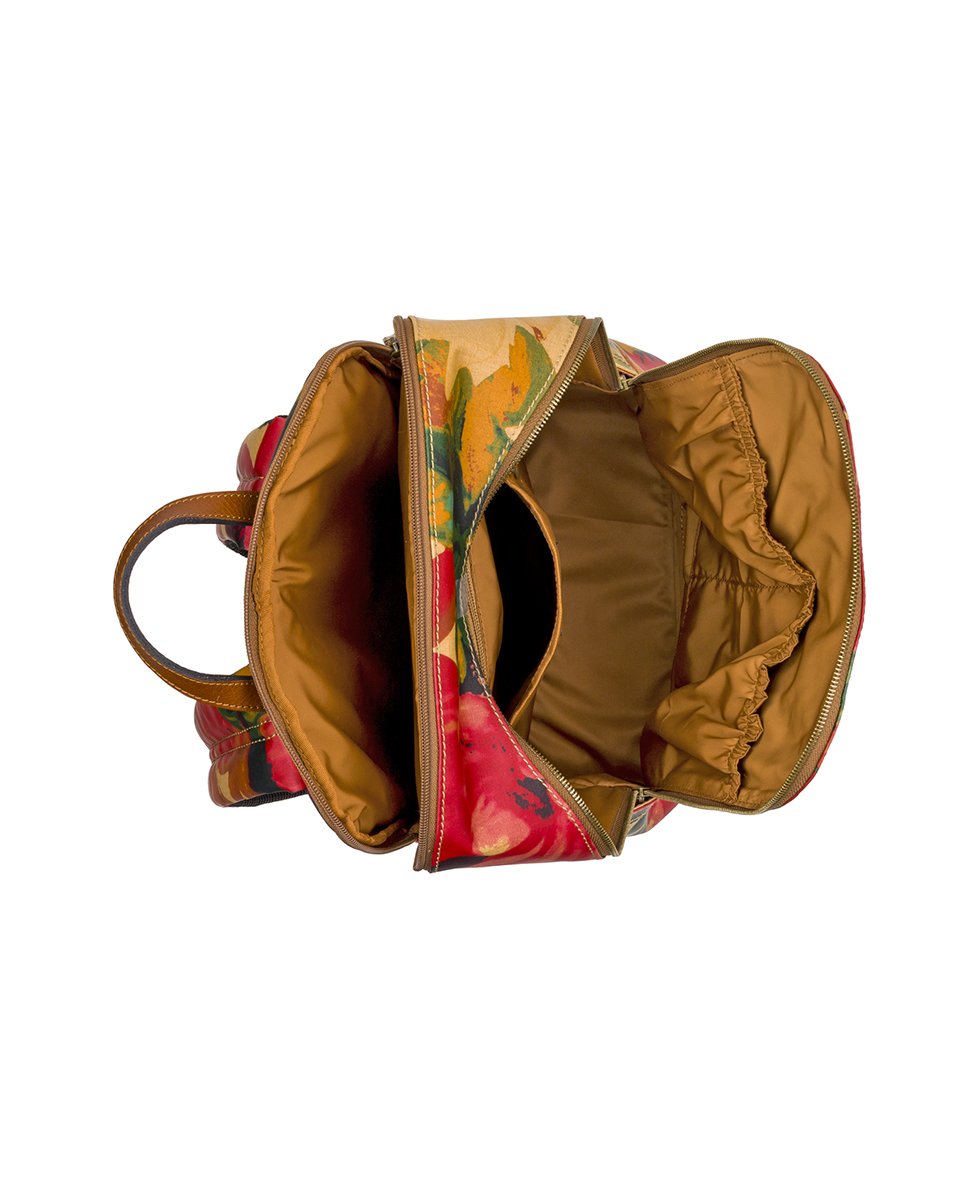 Karina Backpack - Patina Coated Linen Canvas — Spring Multi