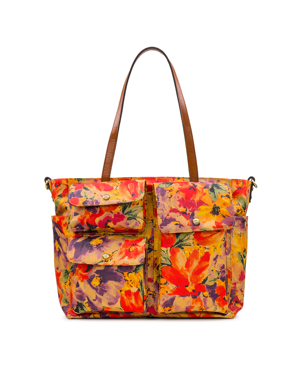 Sorlana Travel Tote - Patina Coated Linen Canvas — Rainforest