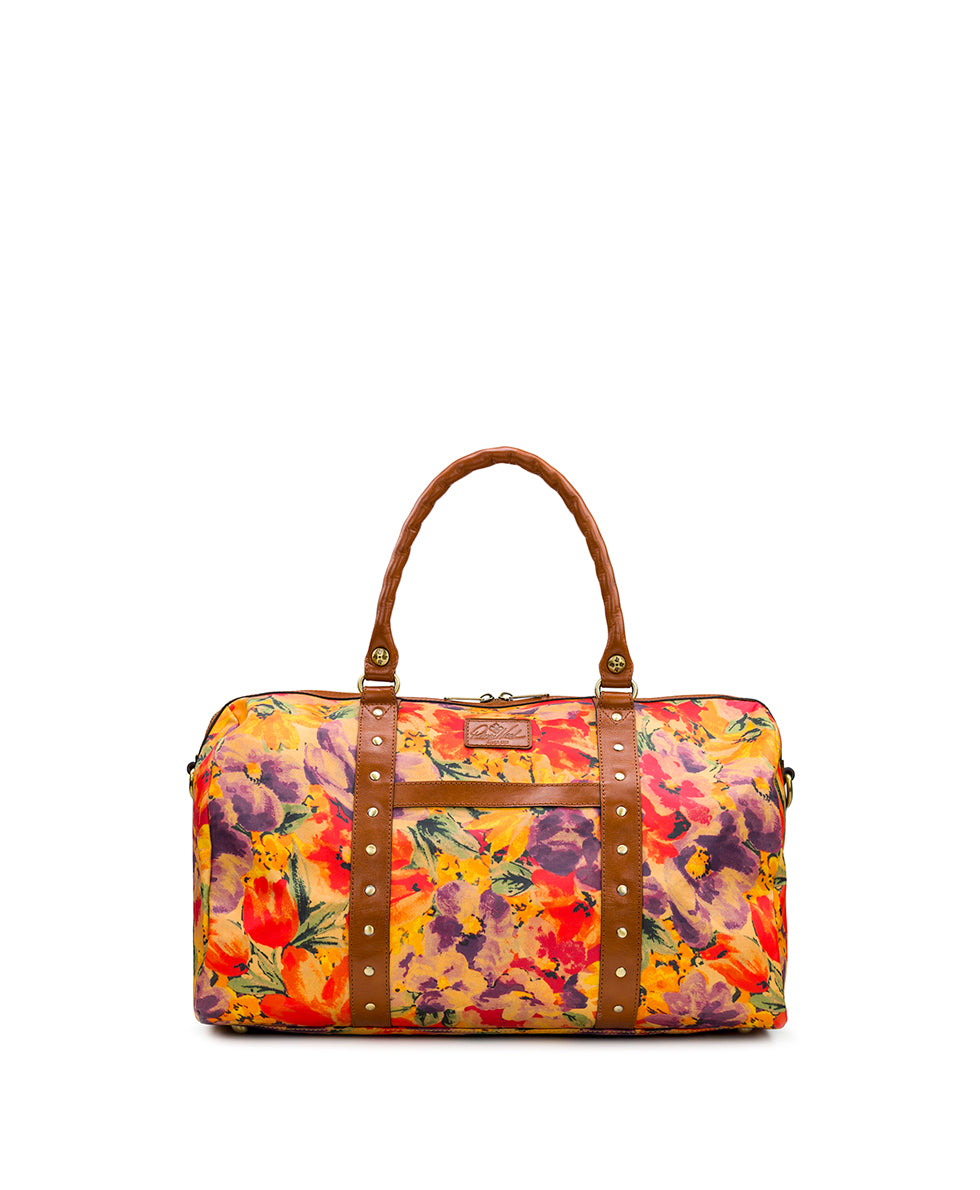 Milano Weekender Duffel Bag - Patina Coated Linen Canvas - Rainforest