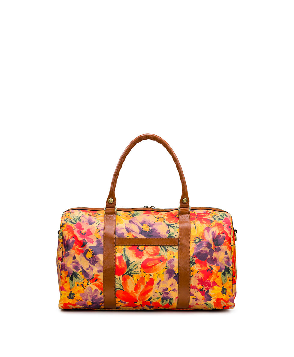 Milano Weekender Duffel Bag - Patina Coated Linen Canvas - Rainforest