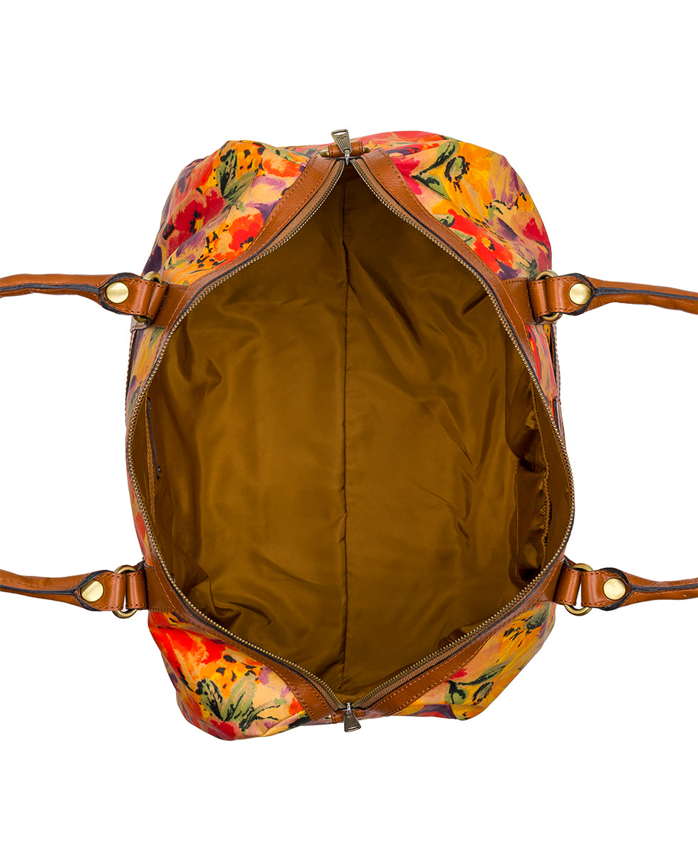 Milano Weekender Duffel Bag - Patina Coated Linen Canvas - Rainforest