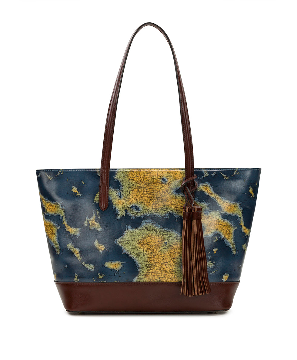 Verzi Tote with Tassel - Greek Map