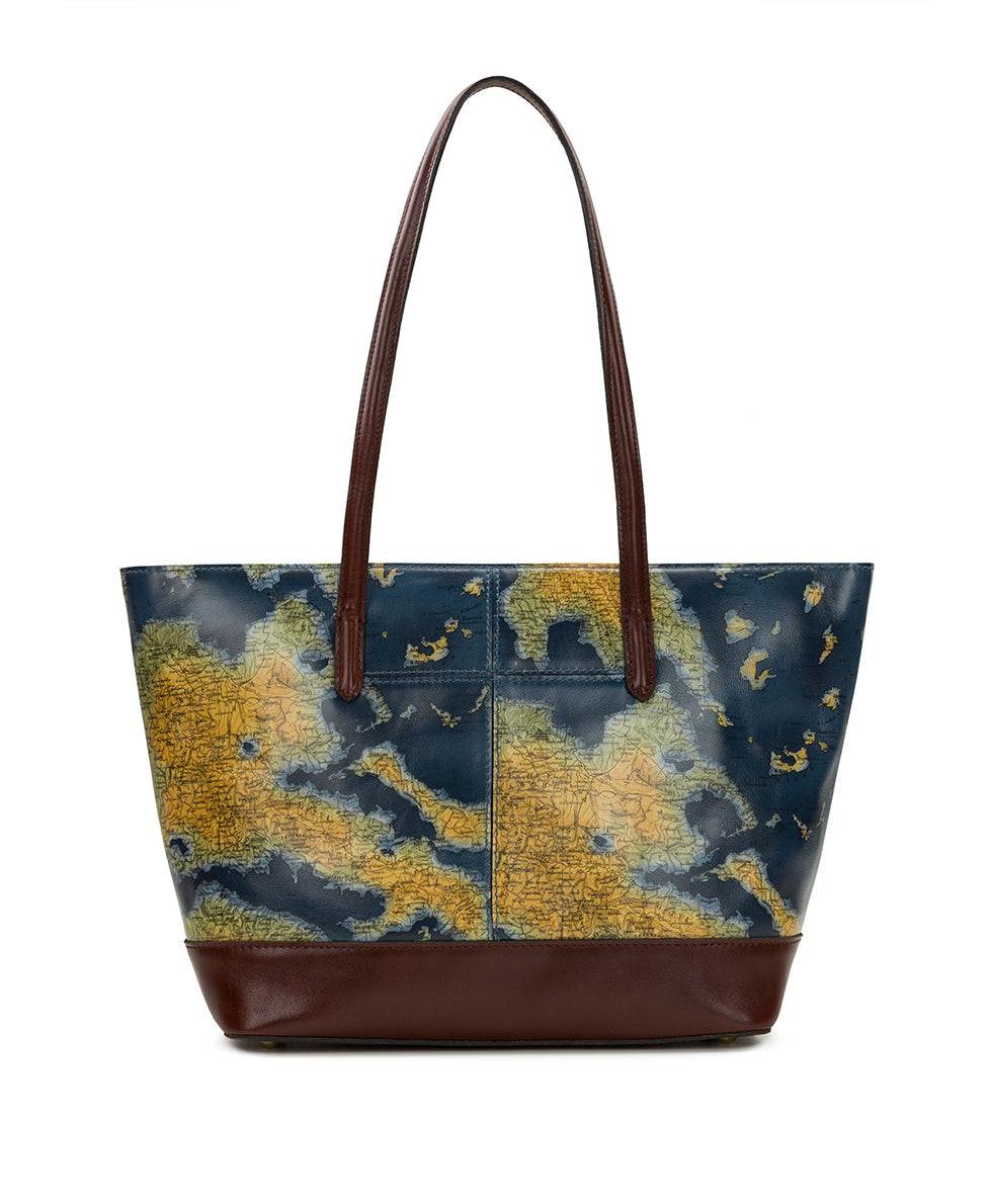 Verzi Tote with Tassel - Greek Map
