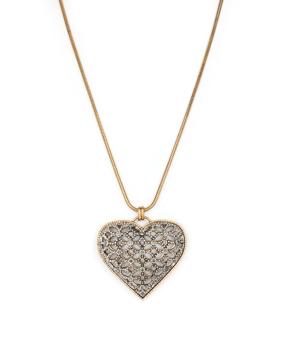 Heart Pendant Necklace - Filigree