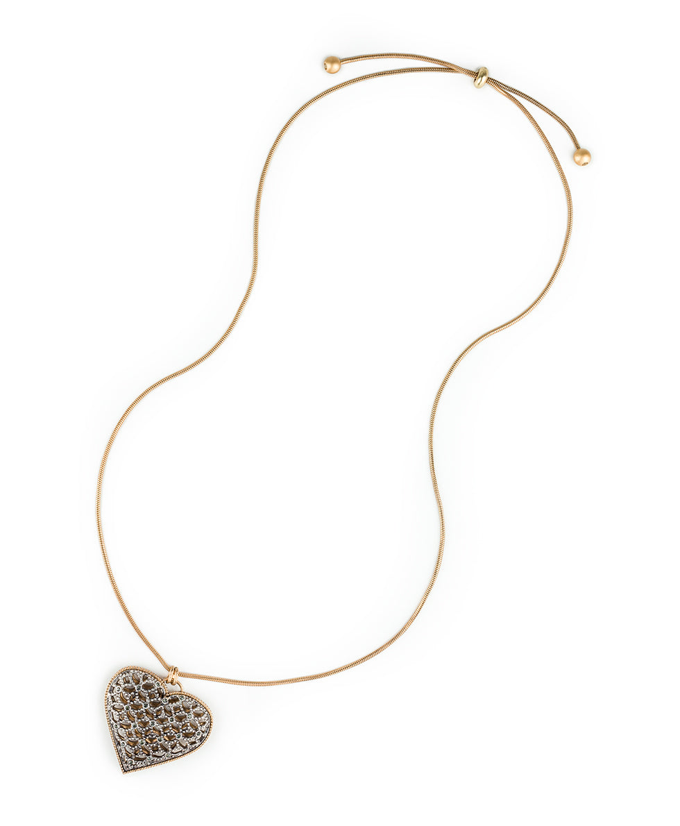 Heart Pendant Necklace - Filigree