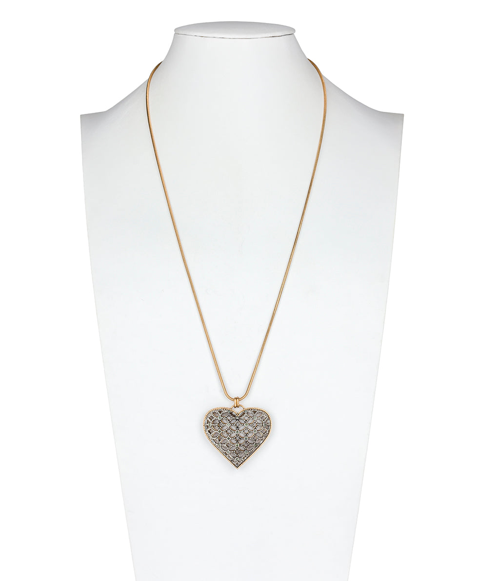 Heart Pendant Necklace - Filigree