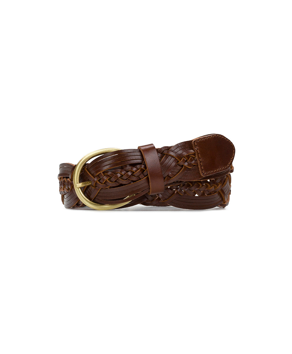 Melissa Belt - Braided Stitched — Cognac