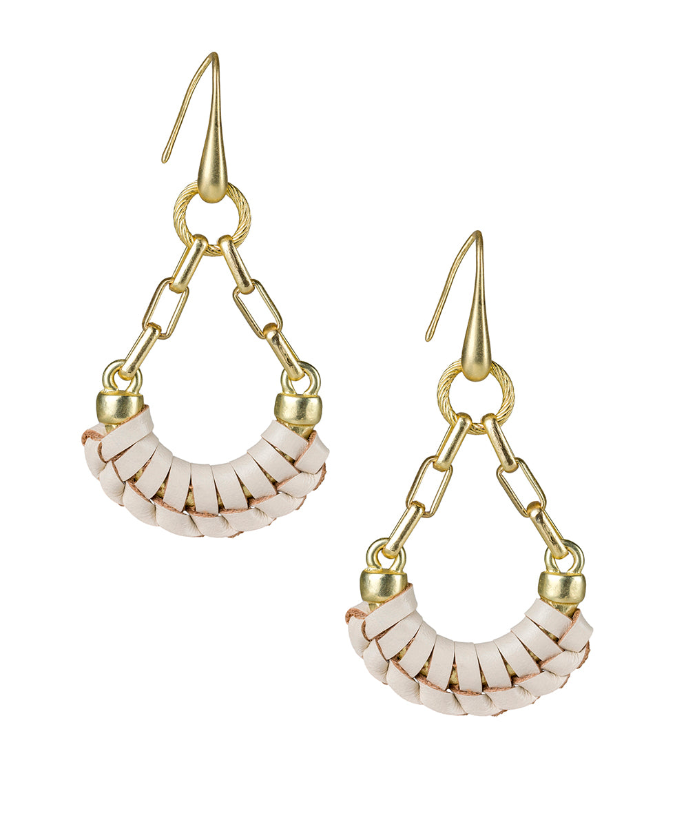 Fidelia Wrapped Leather Dangle Earrings - Wrapped