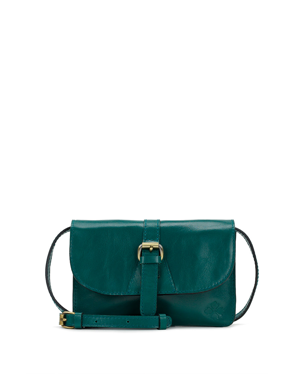 Torri Crossbody - Vintage Distressed Leather — Aqua Green