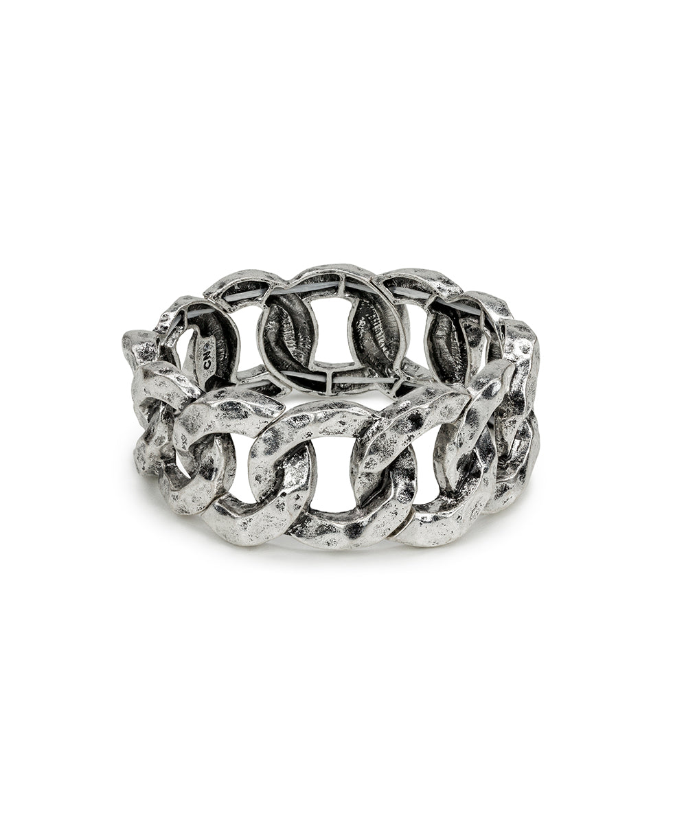 Stretch Link Bracelet - Hammered Link