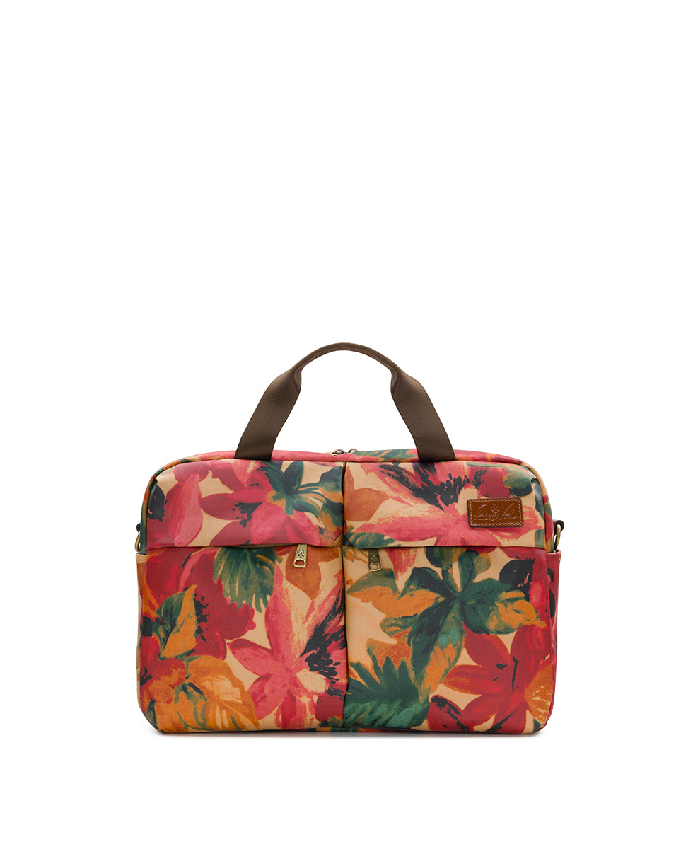 Calise Carry‑On Bag - Patina Coated Linen Canvas ‑ Spring Multi