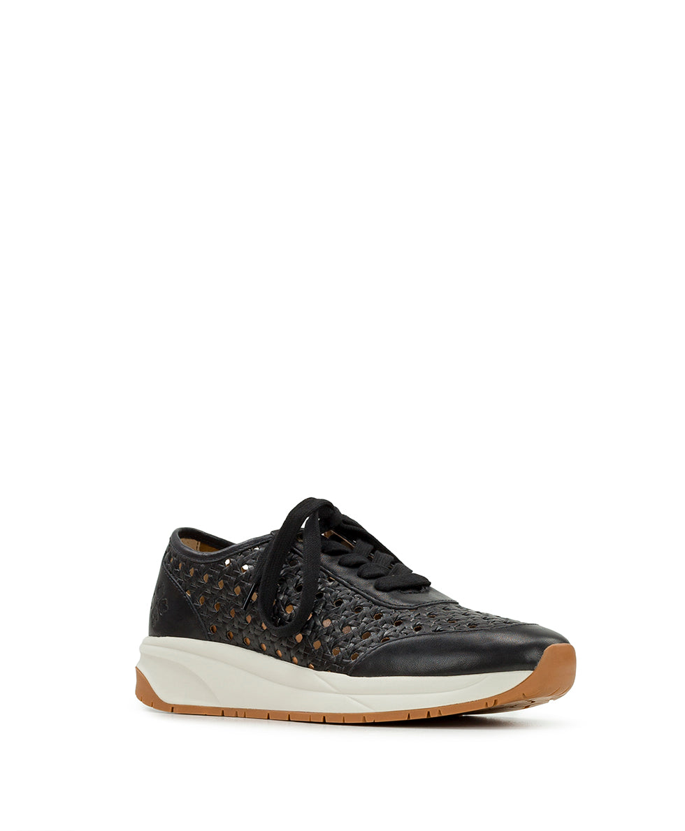Milla Perforated Sneaker - Perforated Leather — Black