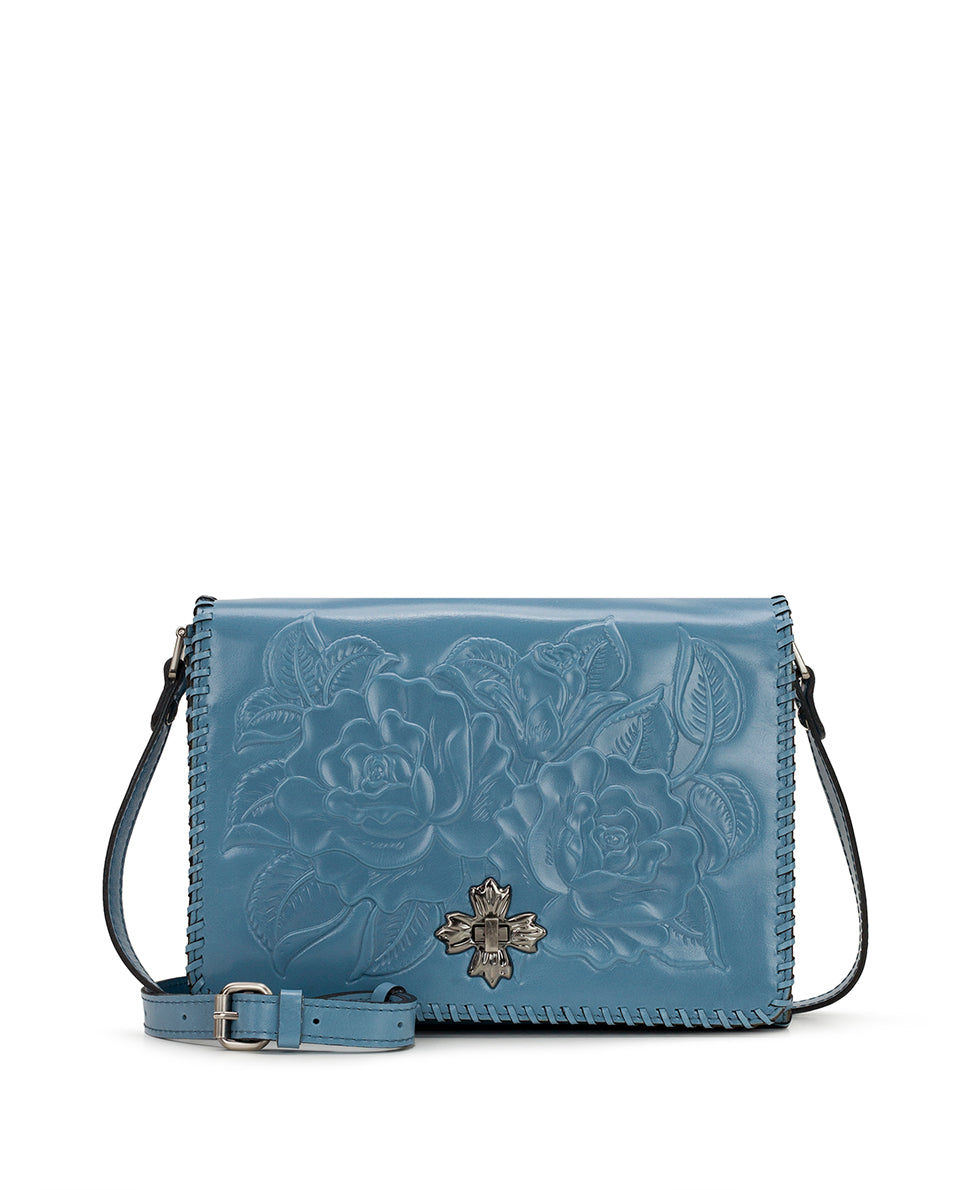 Mabilia Flap Crossbody - Vintage Vegetable Tanned Rose Tooled