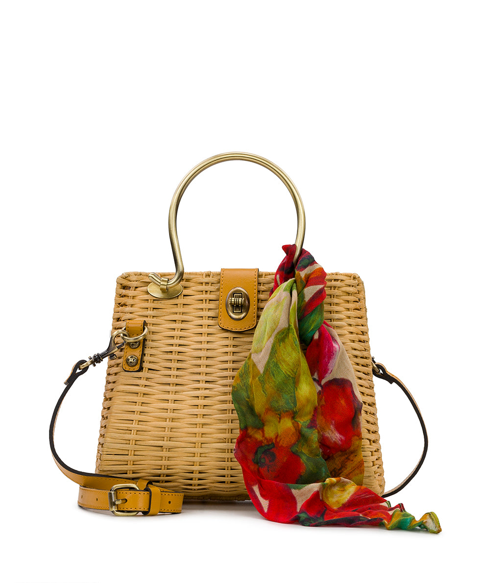 Rodia Top Handle with Spring Multi Scarf - Spring Wicker
