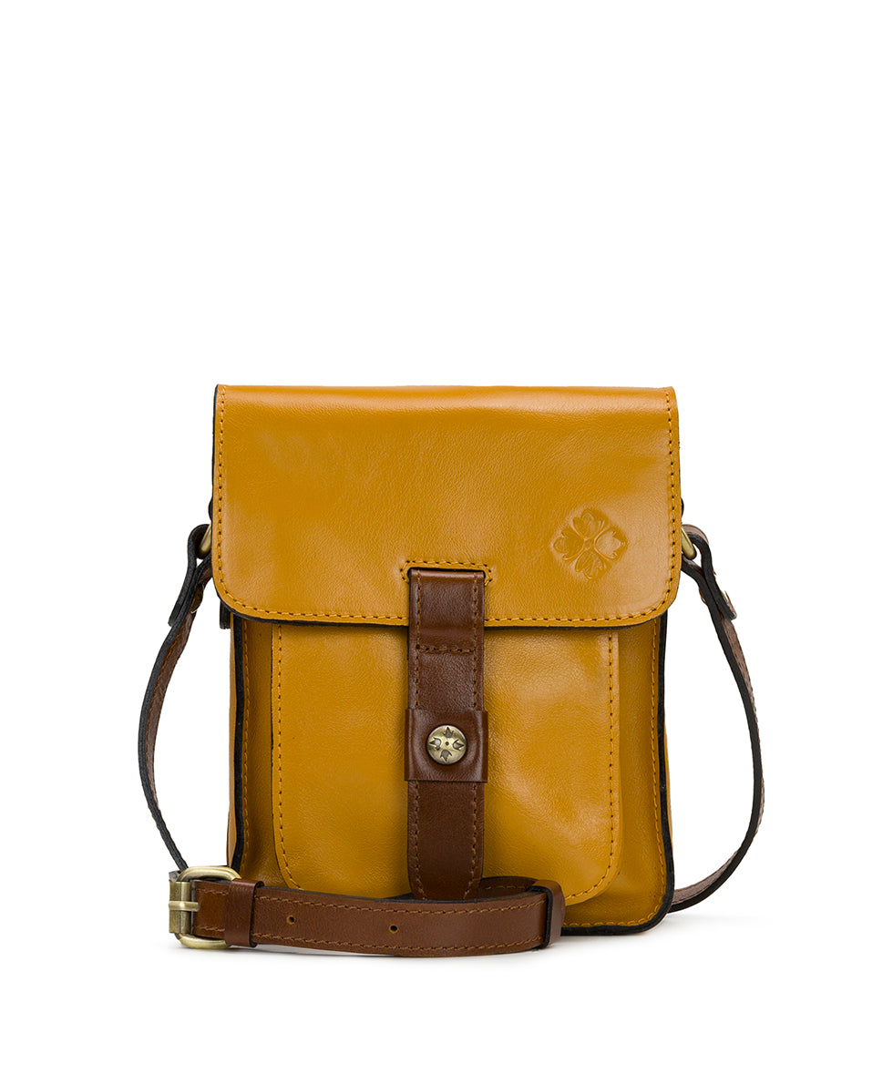 Lari Crossbody - Vintage Distressed Leather – Mango / Cognac