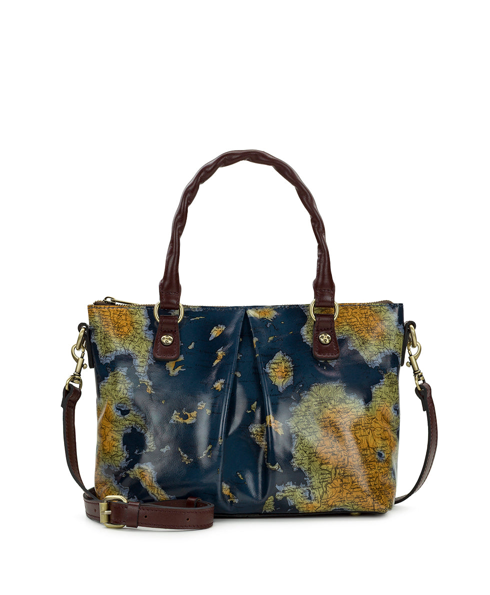 Zora Top Handle Crossbody - Greek Map
