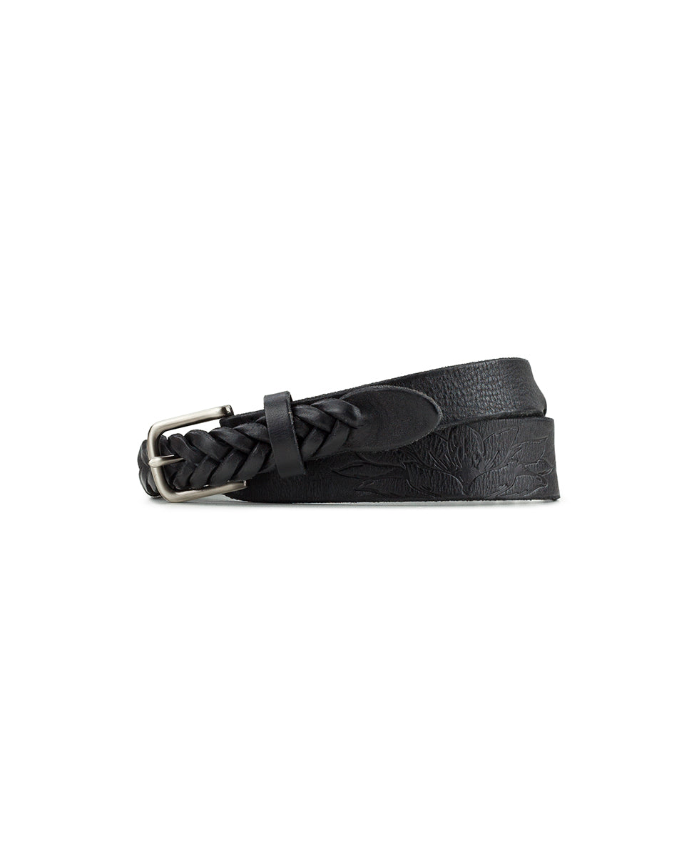 Evania Woven Belt - Spring Multi Tooled — Black