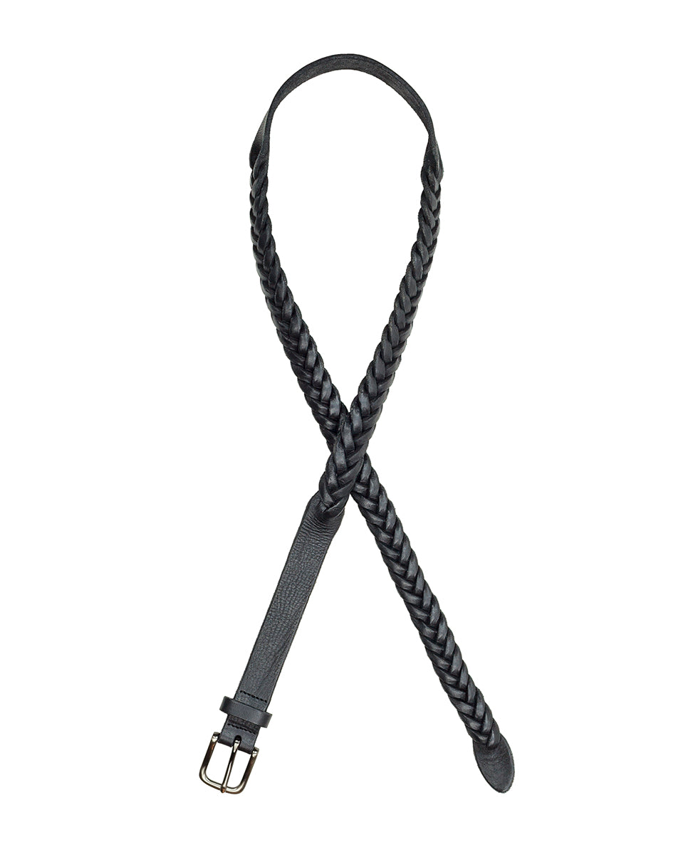 Evania Woven Belt - Spring Multi Tooled — Black