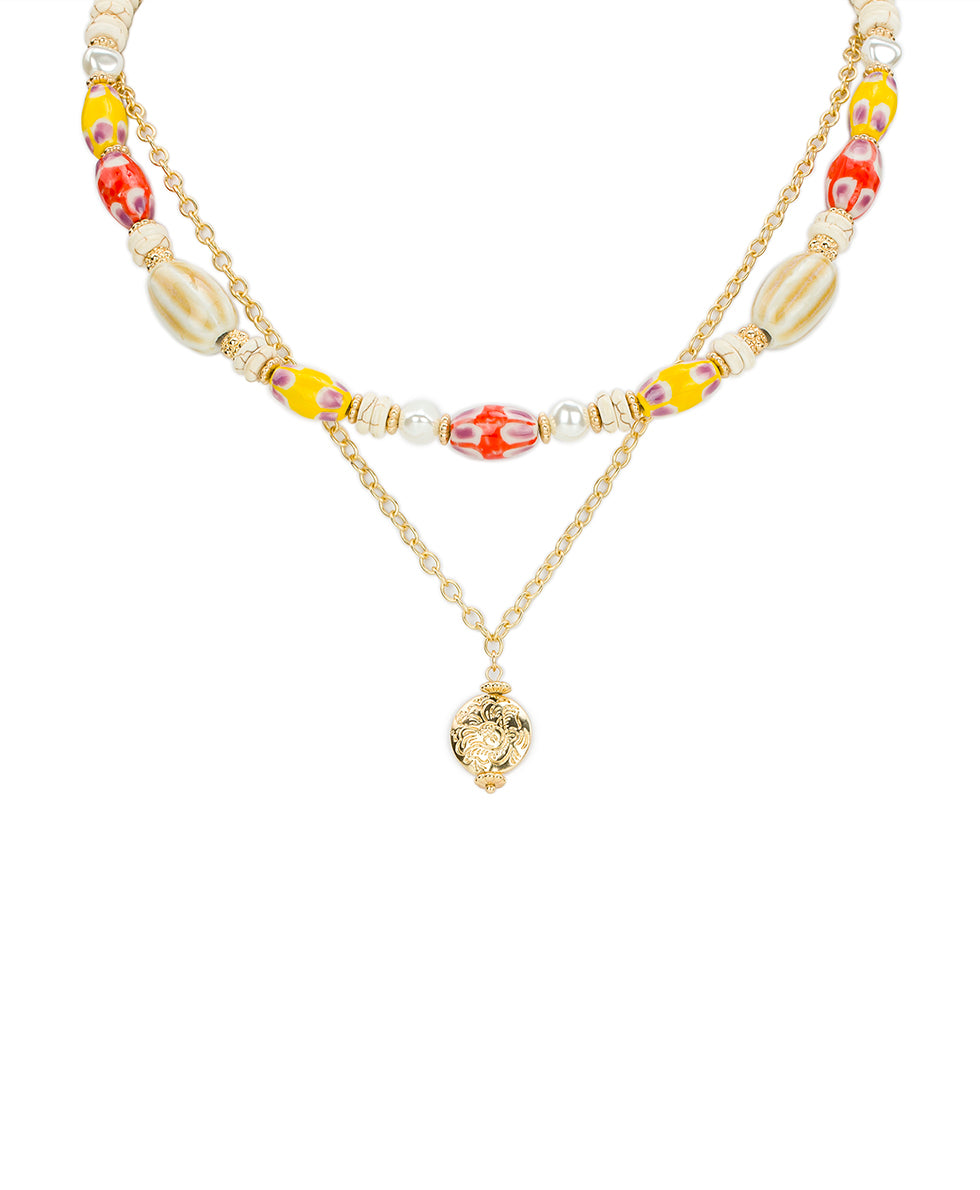 Two Strand Modular Necklace - Ceramic Bead