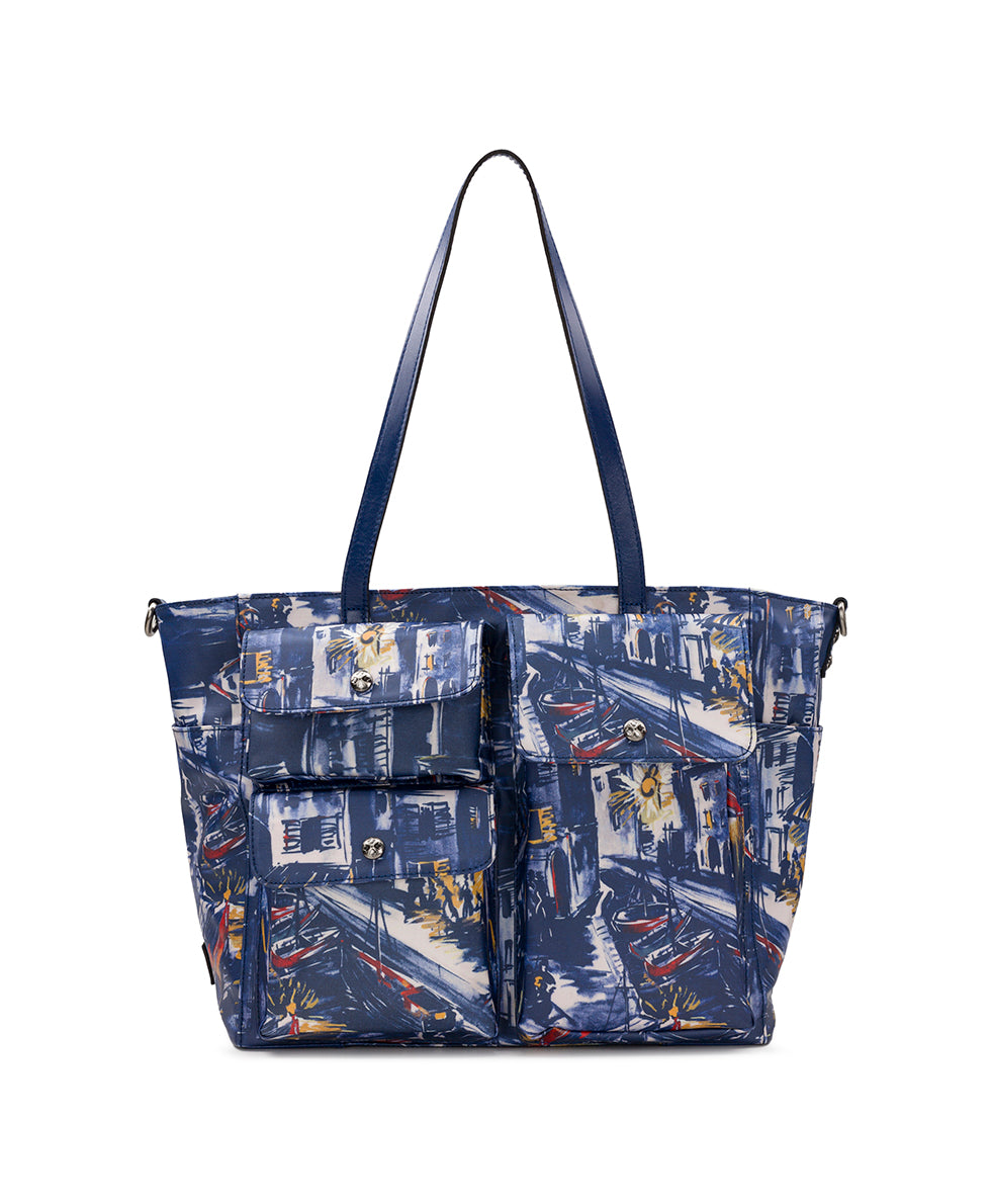 Sorlana Travel Tote - Patina Coated Linen Canvas — Harbor Nights