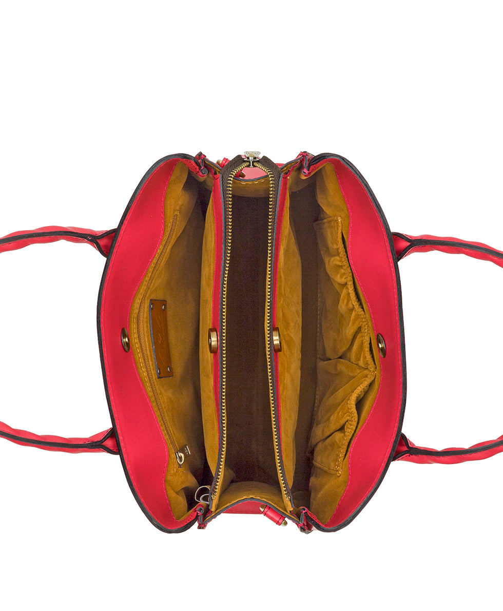 Genovese Top Handle Crossbody - Vintage Vegetable Tanned Rose Tooled