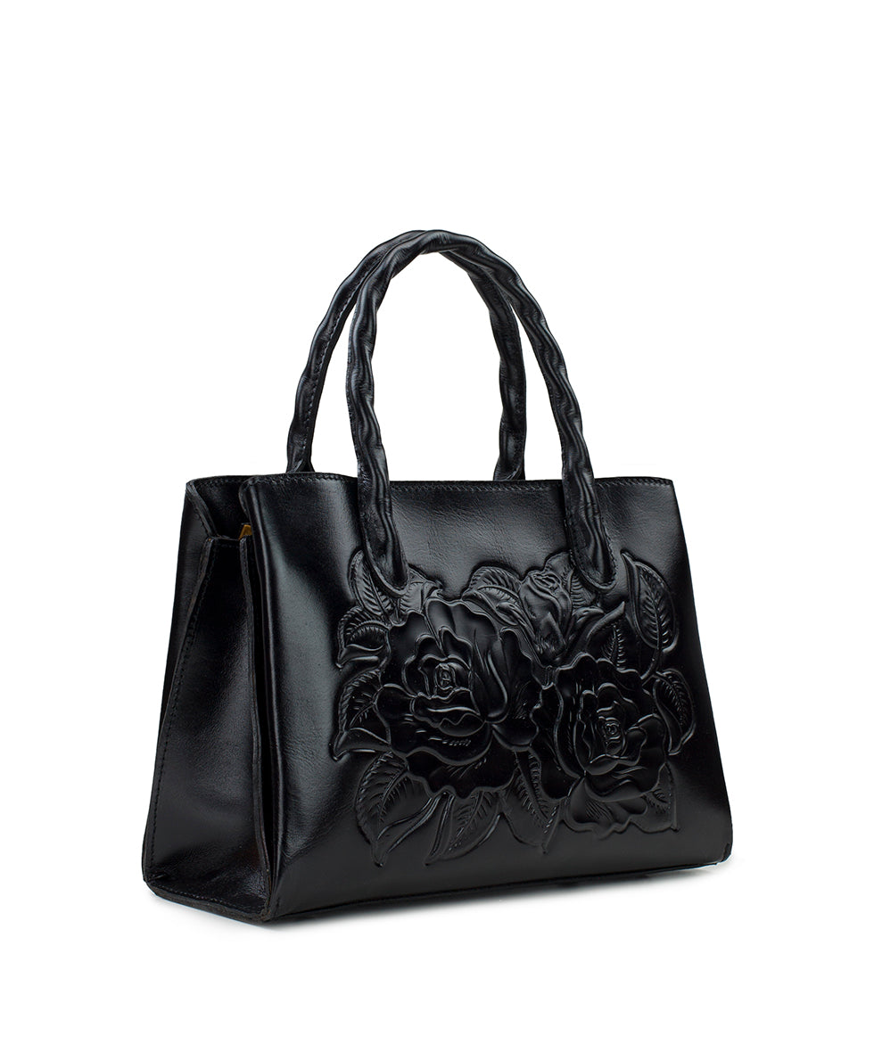 Genovese Top Handle Crossbody - Vintage Vegetable Tanned Rose Tooled