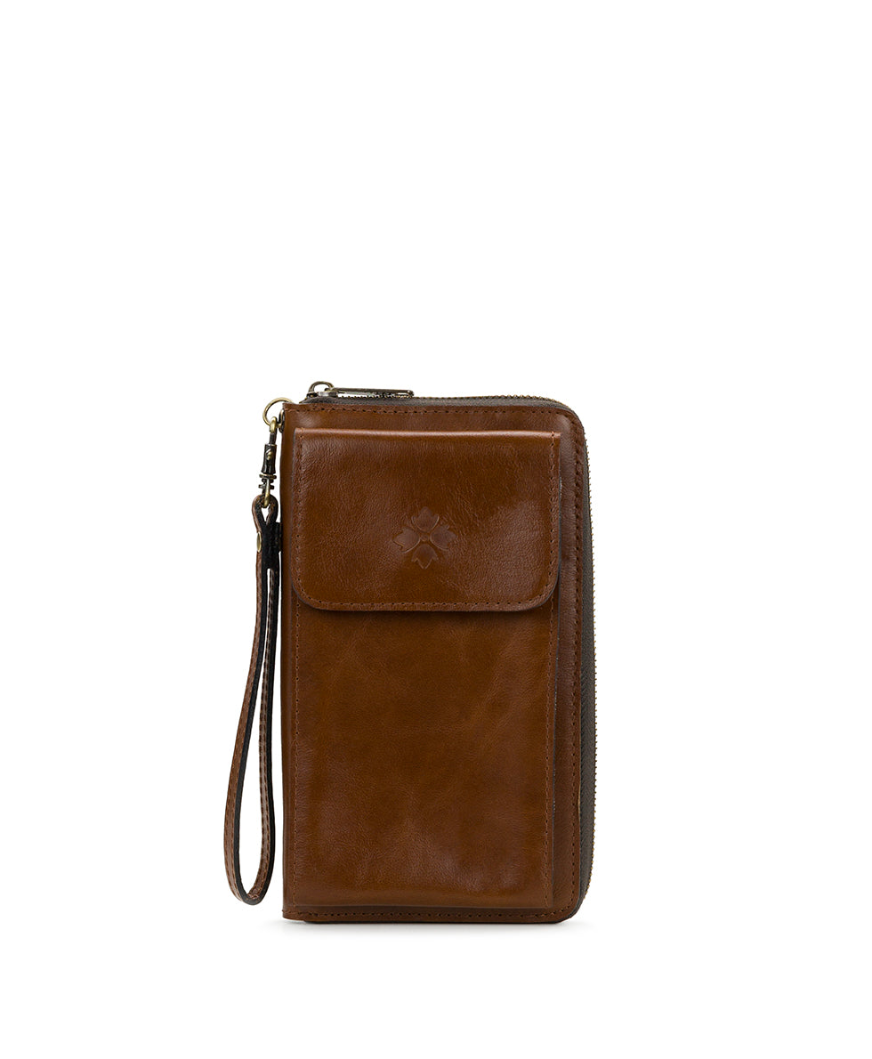 Lipsi Phone Wristlet - Vintage Distressed Leather