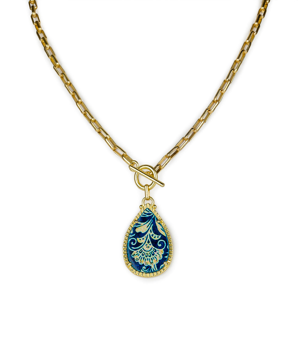 Pavlina Toggle Necklace - Leather Inset