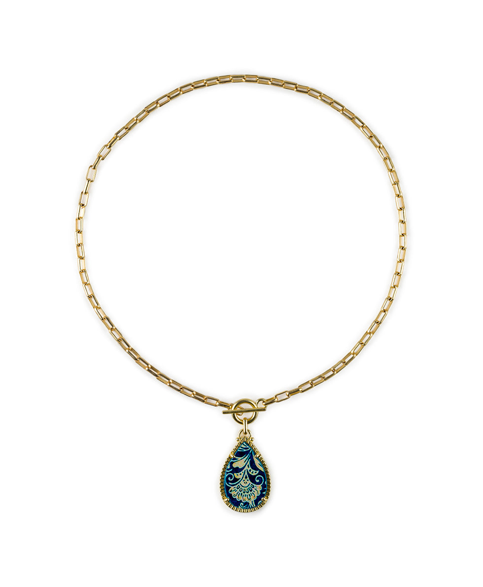 Pavlina Toggle Necklace - Leather Inset
