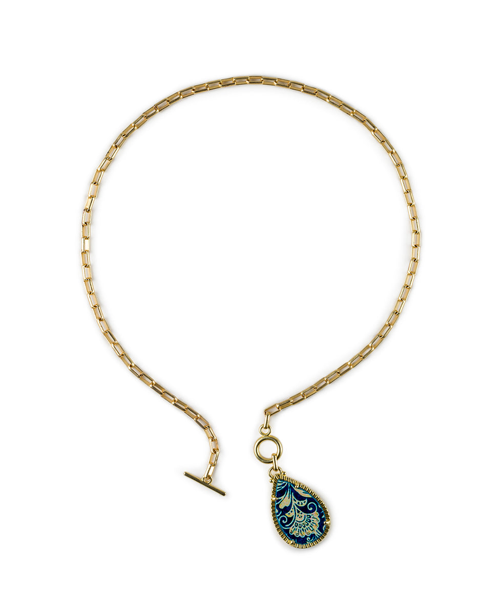 Pavlina Toggle Necklace - Leather Inset