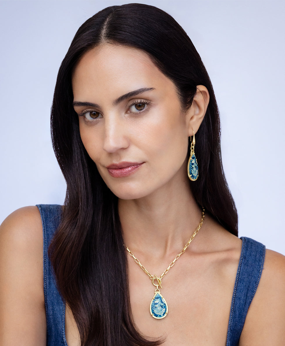 Pavlina Toggle Necklace - Leather Inset