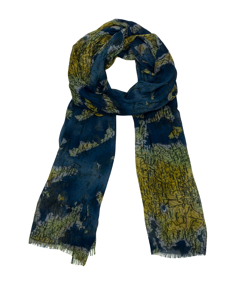 Scarf - Greek Map