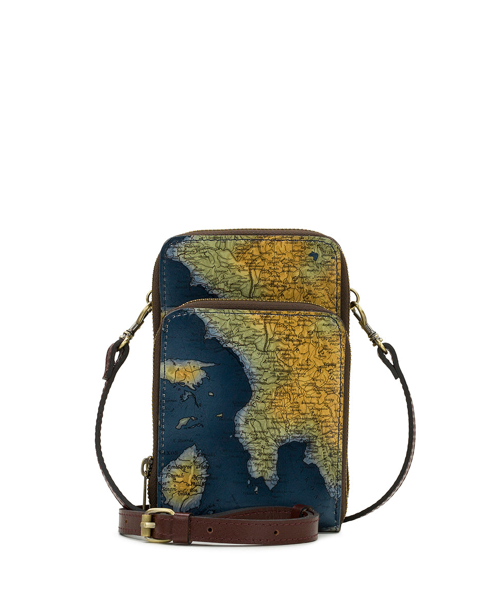 Albertine Phone Crossbody - Greek Map
