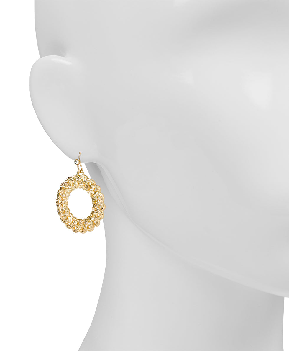 Rope Ring Dangle Earrings - Aegean Sea